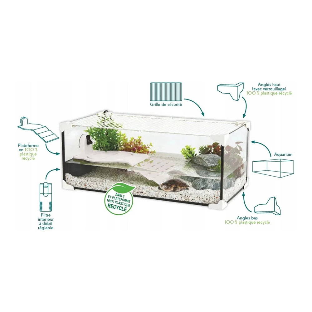Zolux Karapas Aqua Pro 50 - Akwaterrarium dla Żółwia Wodnego 50x25x20cm, Białe.jpg